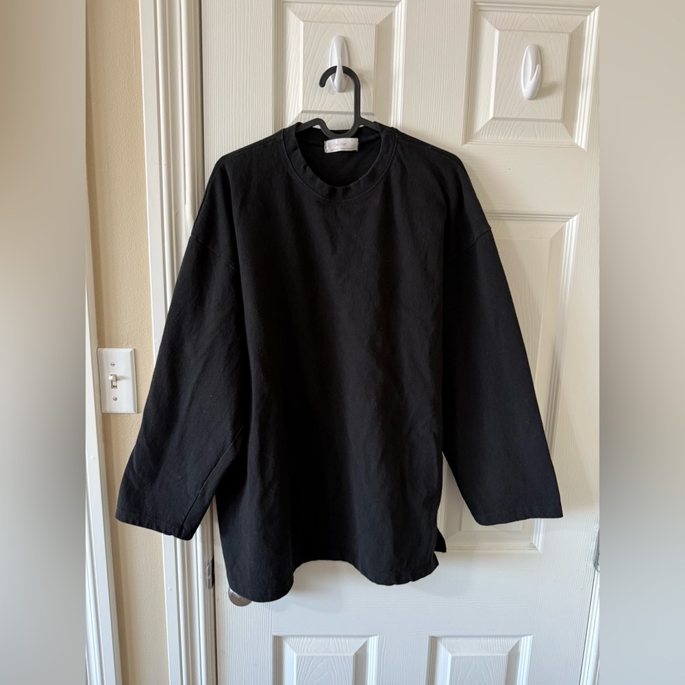 Oak + Fort Men's Long Sleeve Black 100% Cotton T-Shirt Size Small